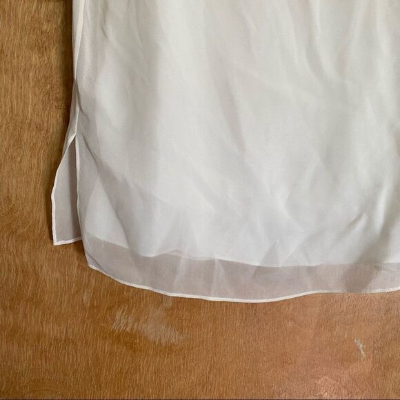 🍄 VINCE 100% Silk Sheer White Blouse Tank Top - Picture 5 of 9